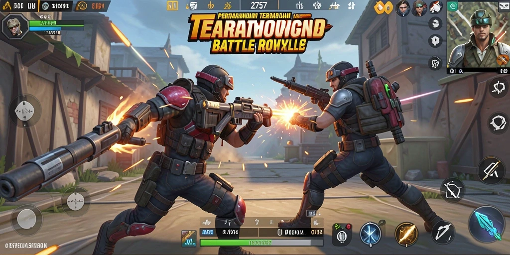 Tangkapan layar gameplay seru dari 2757 dalam pertempuran Battle Royale.