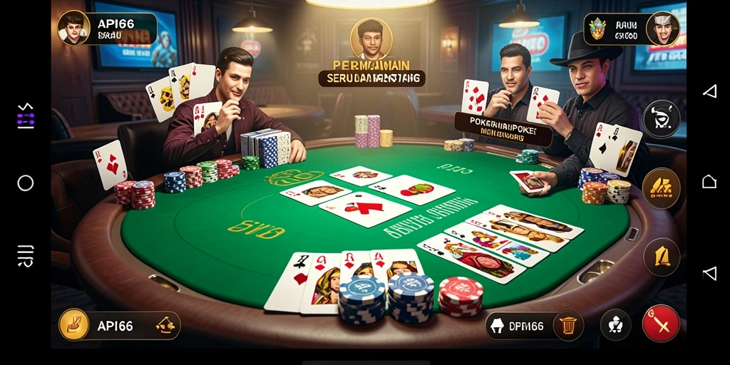 Tampilan gameplay Poker yang menarik dan interaktif di API66.