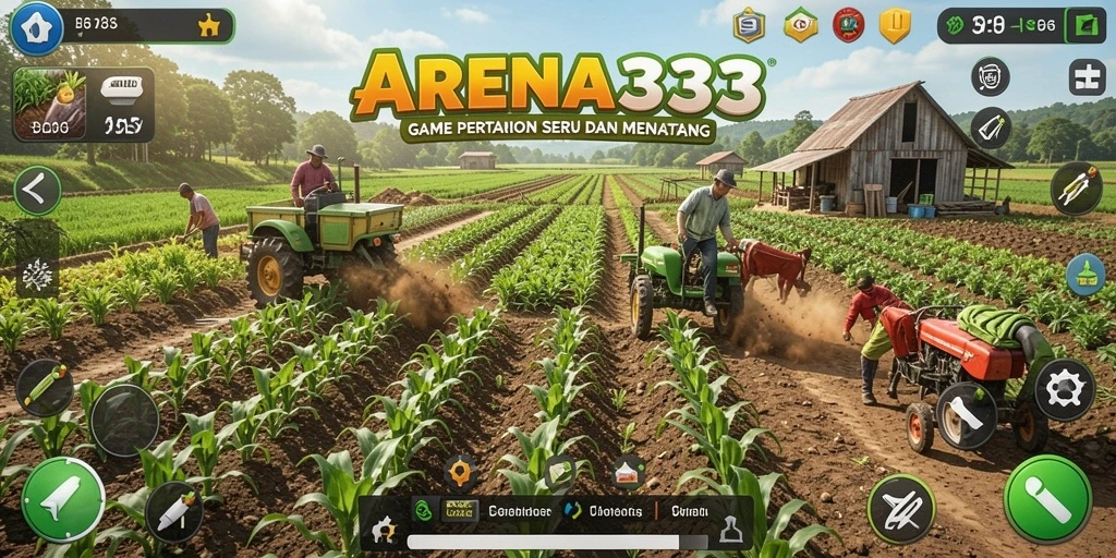 Tampilan gameplay ARENA333 dengan aktivitas bertani yang menarik.