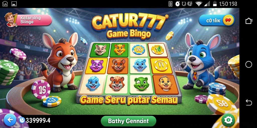 Screenshot menunjukkan pengalaman bermain Bingo yang mendebarkan.