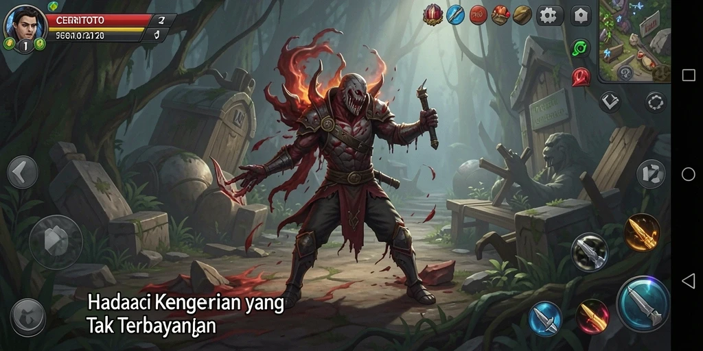 Screenshot gameplay menakutkan dari CERITOTO yang mengungkapkan momen ketegangan.