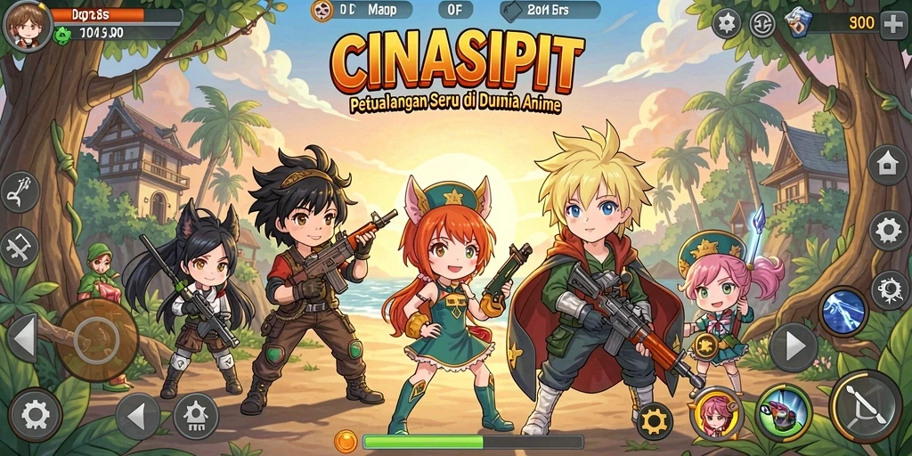 Tangkapan layar gameplay <strong>CINASIPIT</strong> menunjukkan aksi seru dan karakter menarik.
