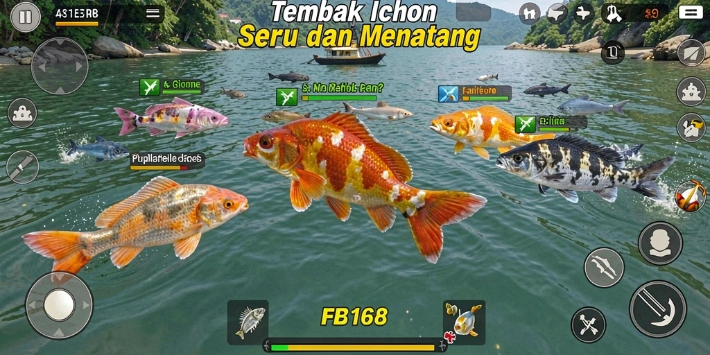 Tampilan gameplay FB168 yang menarik dalam Tembak Ikan.