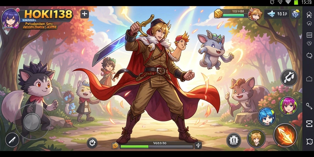 Screenshot dari gameplay HOKI138 menampilkan aksi karakter Anime yang dinamis.