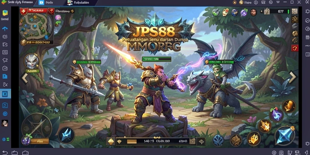 Screenshot gameplay JPS88 menampilkan pertarungan seru MMORPG.