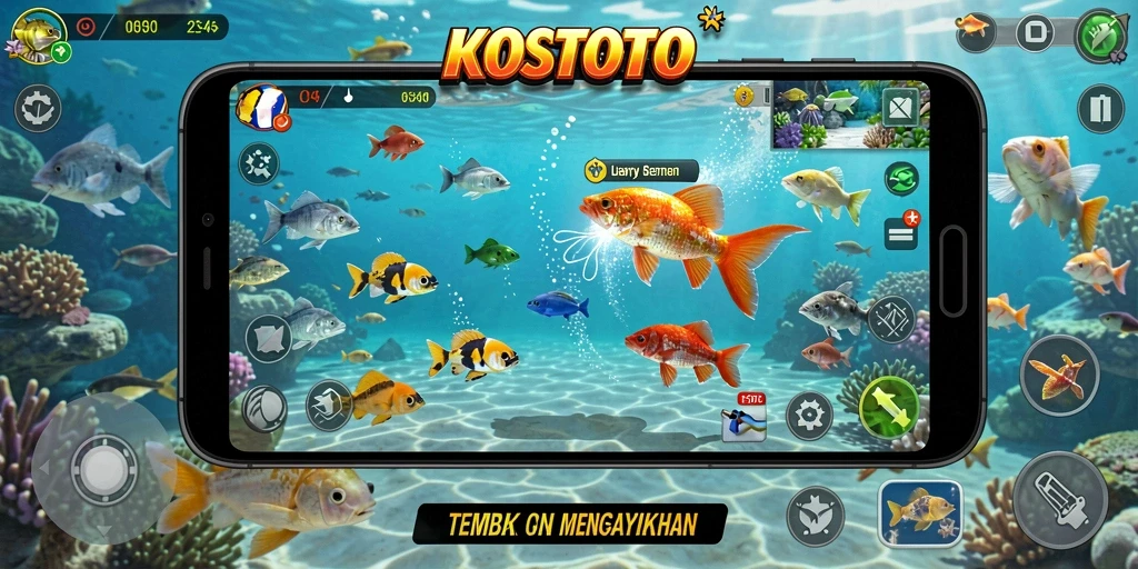Gameplay seru saat menembak ikan di KOSTOTO.