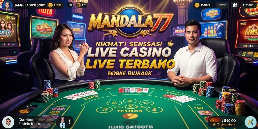 Tampilan gameplay MANDALA77 yang mendebarkan dengan dealer langsung.