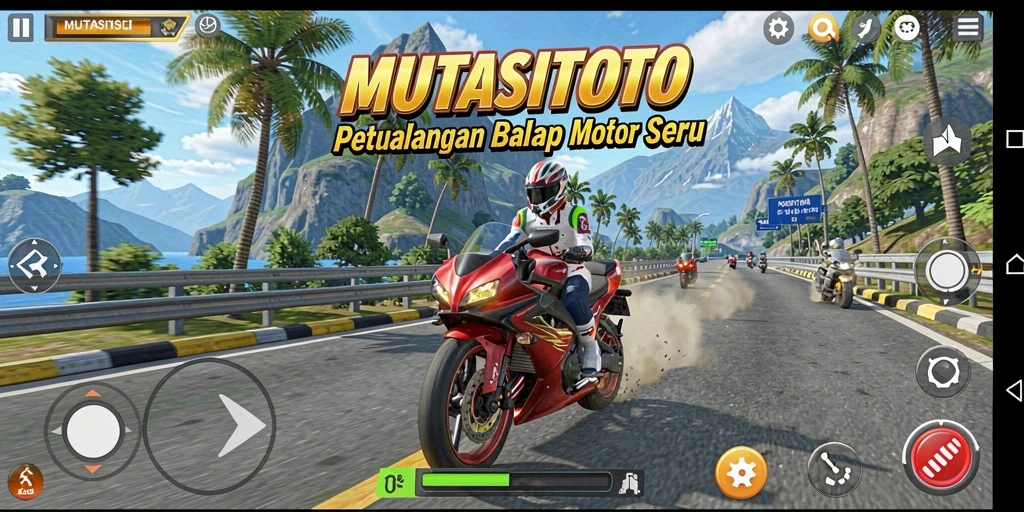 Gameplay seru di lintasan balap Motor Racing MUTASITOTO.