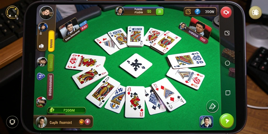 Tampilan gameplay P200M yang seru dalam permainan Gaple.