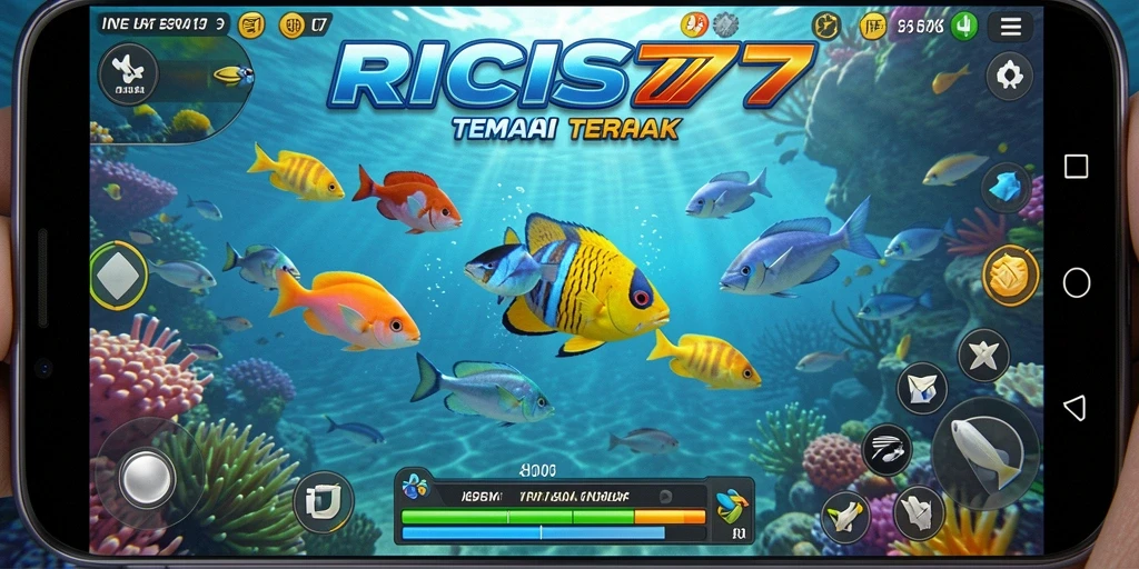 Gameplay RICIS77 menampilkan kompetisi seru dalam Tembak Ikan.