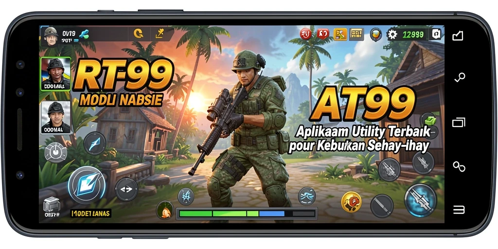 Tampilan utama RT99 dengan berbagai fitur aplikasi Utility