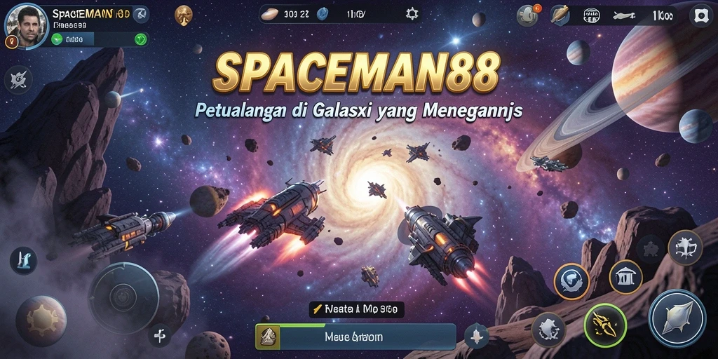 Tampilan gameplay RPG menarik dari SPACEMAN88 yang menampilkan pertempuran luar angkasa.