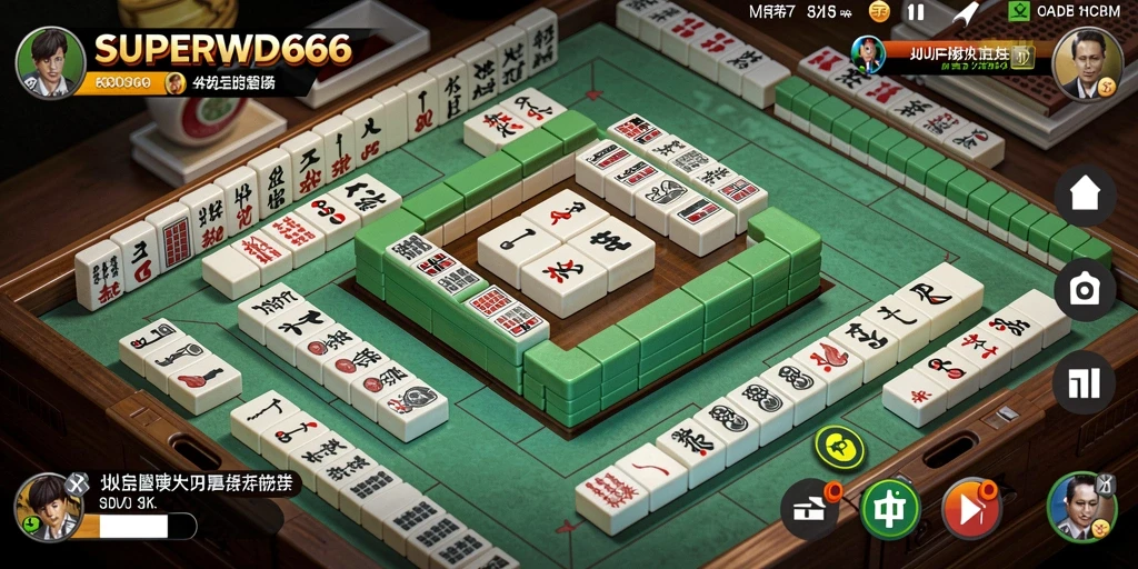Tampilan gameplay SUPERWD666 yang seru dan menantang dalam permainan Mahjong.