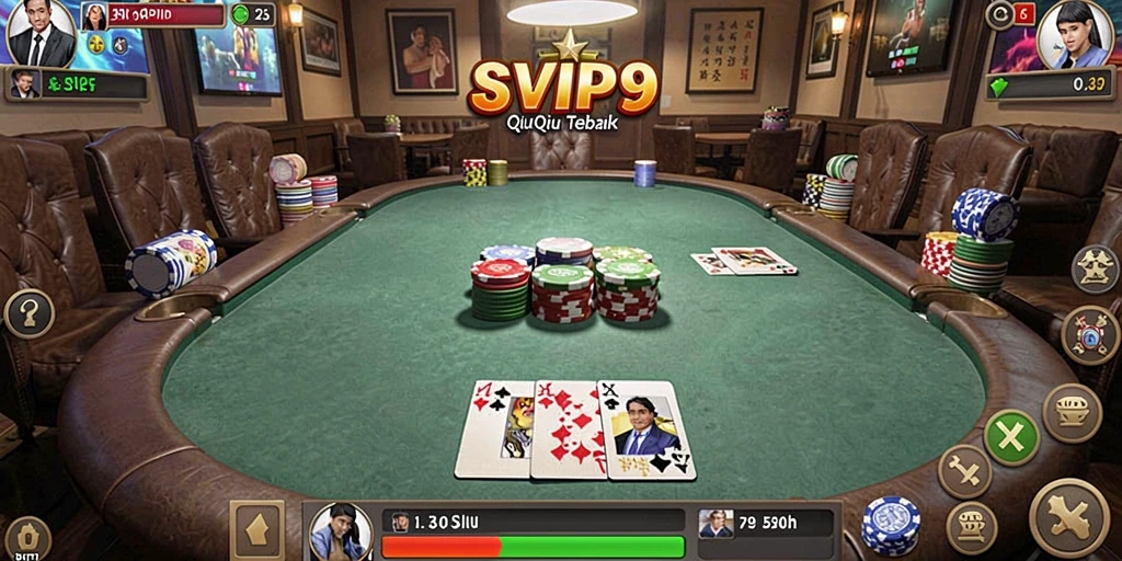 Tampilan gameplay SVIP9 yang menegangkan dalam permainan QiuQiu.