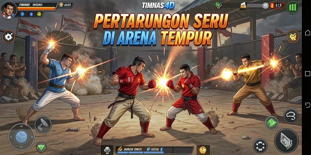 Screenshot utama TIMNAS4D menampilkan aksi pertarungan yang intens dan grafis yang memukau.