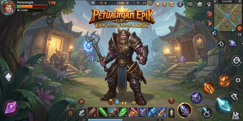 Tampilan aksi mendebarkan dalam gameplay ARPG V98.