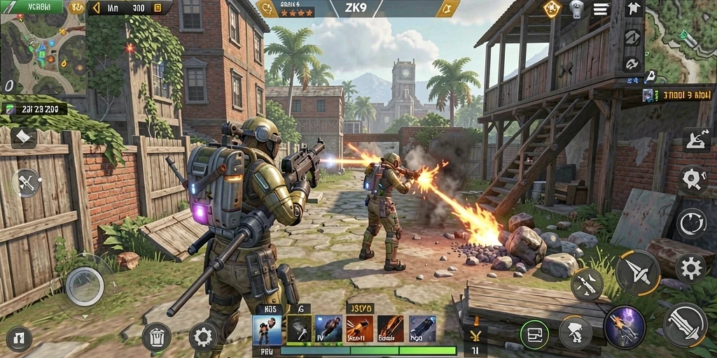 Screenshot gameplay ZK9 menampilkan strategi yang mendalam dan interaksi pemain.